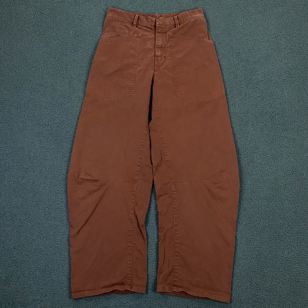 Nili Lotan Pants FITS size 27 Red Barrel Leg Relaxed Chino Cotton Made in USA